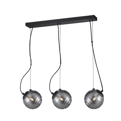 Luminosa Lighting Luminosa Perona Bar Pendant Ceiling Light Matt Black 3Xg9 from B&Q
