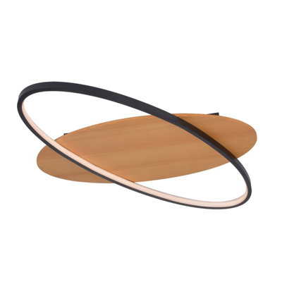 Luminosa Lighting Luminosa Poraso Led Semi Flush Ceiling Light Black 3000K Warm White from B&Q