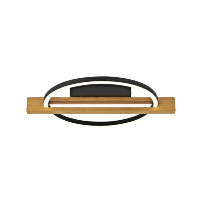 Luminosa Lighting Luminosa Natano Led Semi Flush Ceiling Light Black 3000K Warm White from B&Q