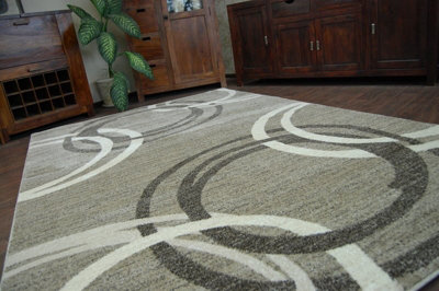 RugsX Carpet Shadow 8645 Dark Beige Brown 120X170 Cm from B&Q