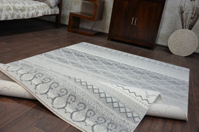 B&Q -  Carpet Acrylic Patara 0242 Cream/turquise 80X150 Cm