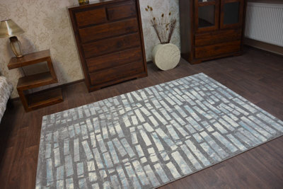 B&Q -  Carpet Acrylic Patara 0244 Cream/turquise 80X150 Cm