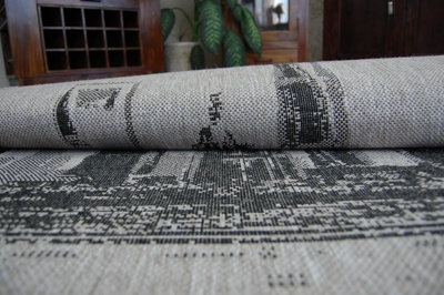 RugsX Carpet Sizal Floorlux 20240 Silver Black 240X330 Cm from B&Q