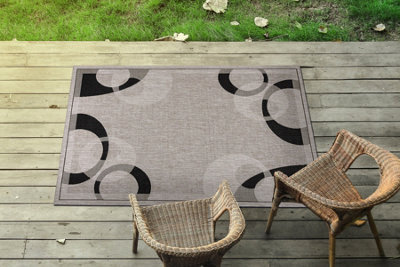 RugsX Carpet Sisal Floorlux 20078 Silver Black 60X110 Cm from B&Q