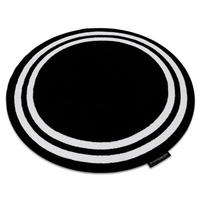 RugsX Carpet Hampton Frame Circle Black Circle 140 Cm from B&Q