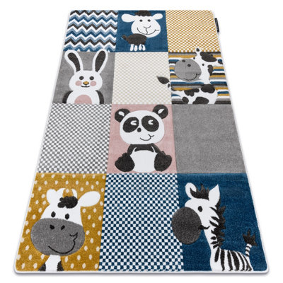 RugsX Carpet Petit Zoo Animals Cream / Grey 80X150 Cm from B&Q