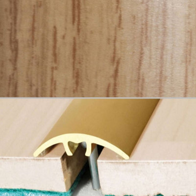  - A66 32mm Aluminium Wood Effect Door Threshold StripElm0.93M
