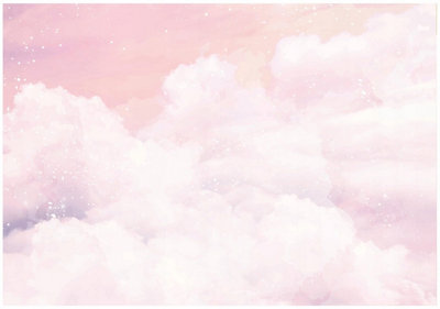Wallarena Photo Wallpaper Pink Sky Clouds For Kids Children Non-Woven Wall Mural Modern 400X280 Cm from B&Q