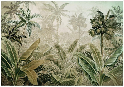 Wallarena Photo Wallpaper Jungle Tropical Forest Green Non-Woven Wall Mural Modern 250X175 Cm from B&Q