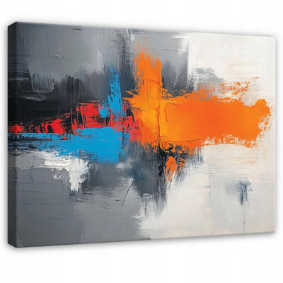 Wallarena Printed Canvas Wall Art Abstrakt Grey Home Decor Paintings Bedroom 120X80 Cm