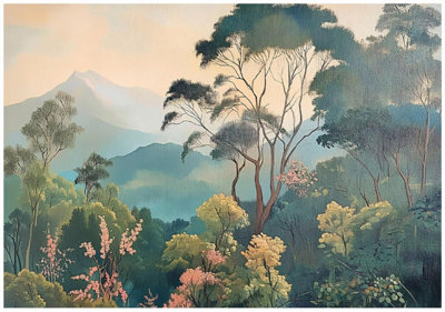 Wallarena Photo Wallpaper Green Jungle Forest Non-Woven Wall Mural Modern 300X210 Cm from B&Q