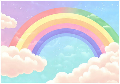 Wallarena Photo Wallpaper Rainbow Sky Clouds For Kids Children Non-Woven Wall Mural Modern 400X280 Cm from B&Q