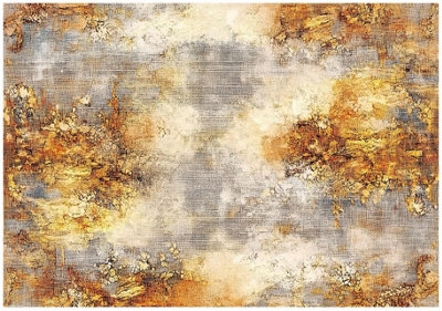 Wallarena Photo Wallpaper Gold Concrete Rust Bedroom Non-Woven Wall Mural Modern 300X210 Cm from B&Q