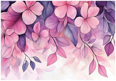 Wallarena Photo Wallpaper Blumen Leaves Non-Woven Wall Mural Modern 250X175 Cm from B&Q