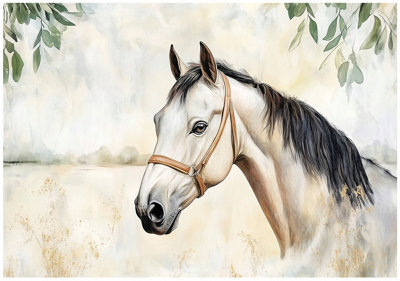 Wallarena Photo Wallpaper Horse Animals Non-Woven Wall Mural Modern 300X210 Cm from B&Q