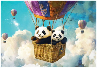 Wallarena Photo Wallpaper Animals Sky For Kids Children Non-Woven Wall Mural Modern 300X210 Cm from B&Q