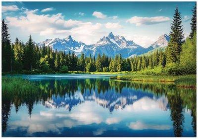 Wallarena Photo Wallpaper Living Room Landscape Mountains Non-Woven Wall Mural Modern 250X175 Cm from B&Q