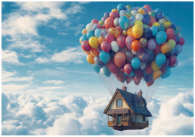 Wallarena Photo Wallpaper For Kids Children Balloons Sky Non-Woven Wall Mural Modern 300X210 Cm from B&Q