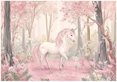 Wallarena Photo Wallpaper For Kids Children Unicorn Non-Woven Wall Mural Modern 300X210 Cm from B&Q