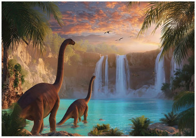Wallarena Photo Wallpaper Dinosaurs For Kids Children Non-Woven Wall Mural Modern 250X175 Cm