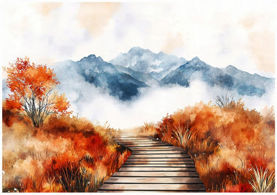 Wallarena Photo Wallpaper Nature Mountains Bedroom Non-Woven Wall Mural Modern 300X210 Cm from B&Q