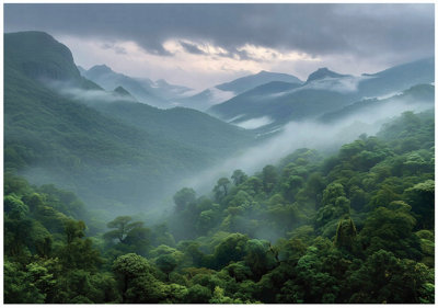 Wallarena Photo Wallpaper Forest Mountains Bedroom Non-Woven Wall Mural Modern 300X210 Cm from B&Q