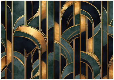 Wallarena Photo Wallpaper Living Room Art Deco Non-Woven Wall Mural Modern 300X210 Cm from B&Q