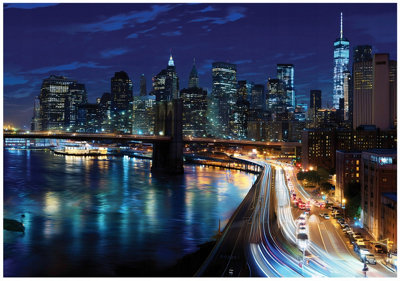 Wallarena Photo Wallpaper The City At Night Wall Mural Non-Woven Modern 400X280 Cm from B&Q