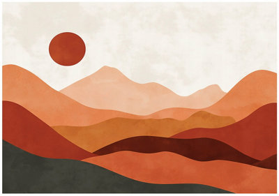 Wallarena Photo Wallpaper Art Deco Mountains Non-Woven Wall Mural Modern 300X210 Cm from B&Q