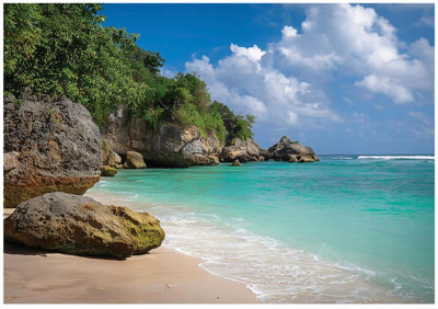 Wallarena Photo Wallpaper Landscape Sea Beach Mural Non-Woven Modern 300X210 Cm from B&Q