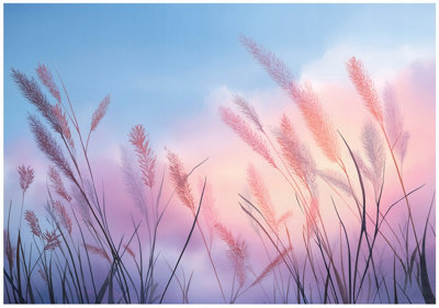 Wallarena Photo Wallpaper Pampas Grass Nature Boho Mural Non-Woven Modern 250X175 Cm from B&Q