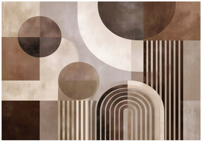 Wallarena Photo Wallpaper Boho Beige Abstract Non-Woven Wall Mural Modern 400X280 Cm from B&Q