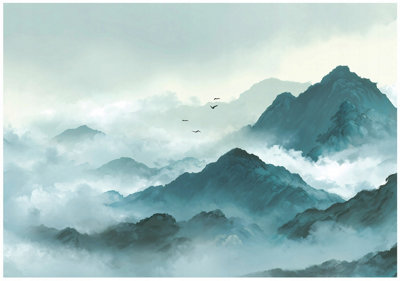 Wallarena Photo Wallpaper Mountains 3D Nature Non-Woven Wall Mural Modern 300X210 Cm from B&Q