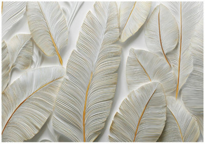 Wallarena Photo Wallpaper Leaves Nature  Non-Woven Wall Mural Modern 250X175 Cm from B&Q