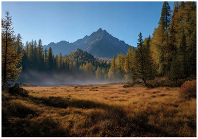 Wallarena Photo Wallpaper Mountains Forest Nature Non-Woven Wall Mural Modern 250X175 Cm from B&Q