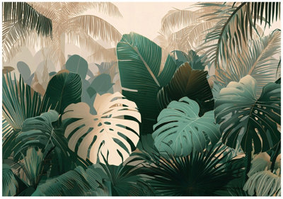 Wallarena Photo Wallpaper Leaves Jungle Non-Woven Wall Mural Modern 250X175 Cm from B&Q