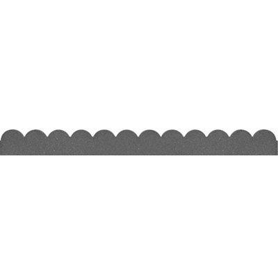 B&Q -  Flexi Curve Grey Rubber Scallop Lawn Edging (H)6Cm (L)1.2M