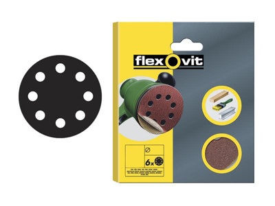 Flexovit 78072764750 Hook & Loop Sanding Disc 115mm Assorted (Pack 6) Flv64750 from B&Q