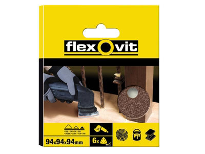 Flexovit 78072764912 Delta Hook & Loop Sanding Sheet 94mm Coarse 50G X6 Flv64912 from B&Q