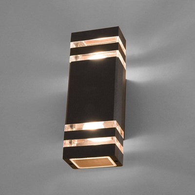 Edit Rio Outdoor Up & Down Wall Light Black from B&Q