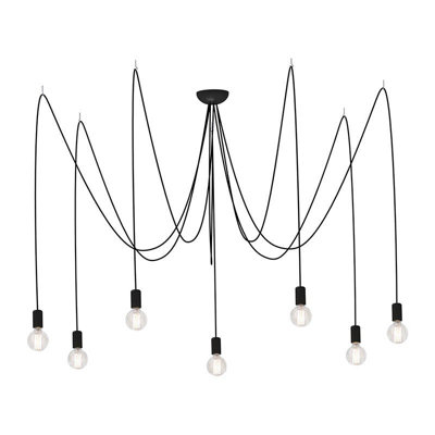 Edit Spider 7 Arm Ceiling Pendant Light Black from B&Q