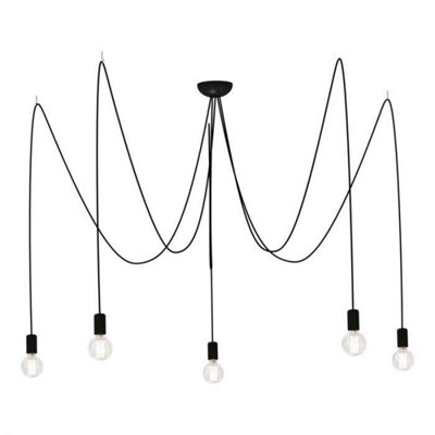 Edit Spider 5 Arm Ceiling Pendant Light Black from B&Q