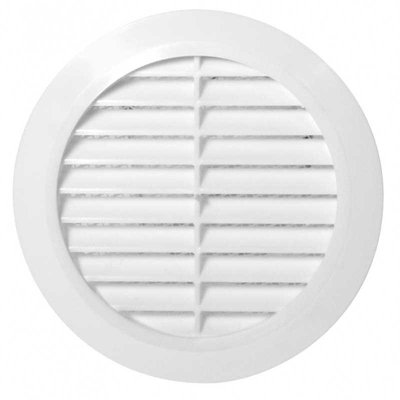 Awenta White Round Air Louvre Vent Grille 80mm 3.15" Circle Ventilation Ducting Pipe Cover T42 from B&Q
