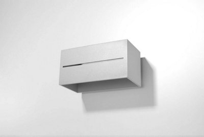 B&Q -  Luminosa Lobo Maxi 2 Light Up Down Flush Wall Light Grey