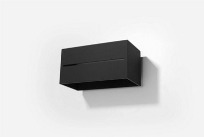 B&Q -  Luminosa Lobo Maxi 2 Light Up Down Flush Wall Light Black