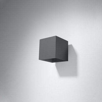 Sollux Lighting Quad Aluminium Anthracite 1 Light Classic Wall Light from B&Q