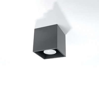 Sollux Lighting Quad Aluminium Anthracite 1 Light Classic Ceiling Light from B&Q