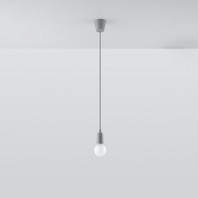 Sollux Lighting Diego Polyvinyl Chloride (Pvc) Grey 1 Light Classic Pendant Ceiling Light from B&Q