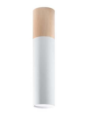Sollux Lighting Ceiling Lamp Pablo Black - Natural Wood/White - Image 2