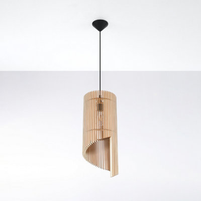 Sollux Ing Alexia Wood Natural 1 Classic Pendant Ceiling Light